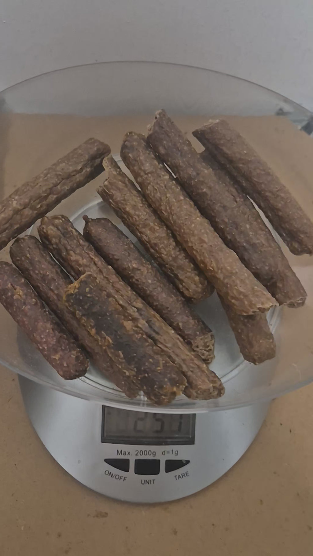 Gourmet sausages natural dog treats. Mixed size and flavour