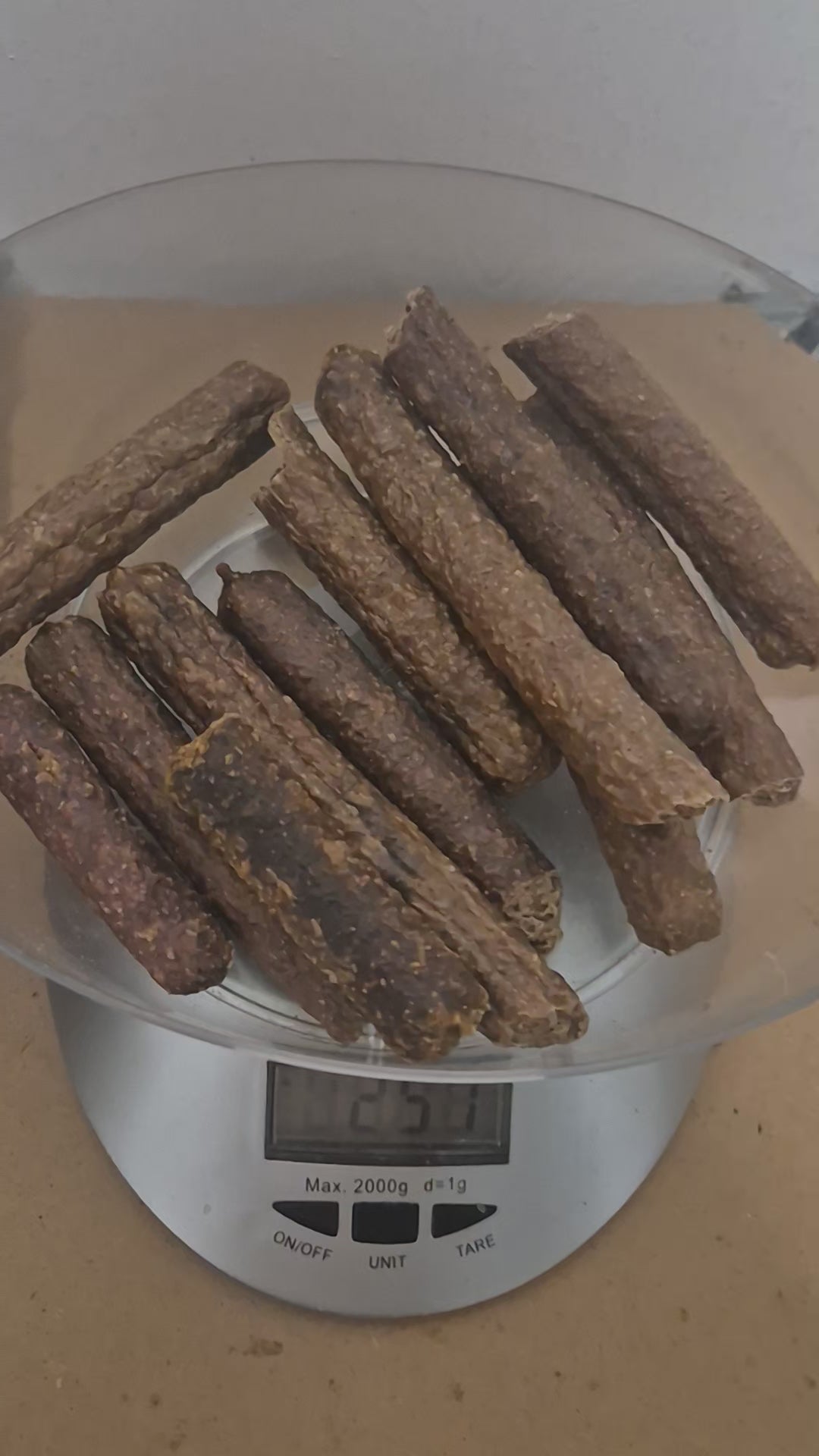 Gourmet sausages natural dog treats. Mixed size and flavour