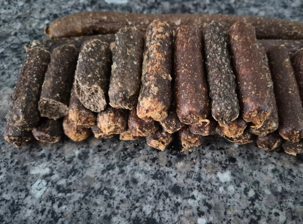 Gourmet sausages natural dog treats. Mixed size and flavour