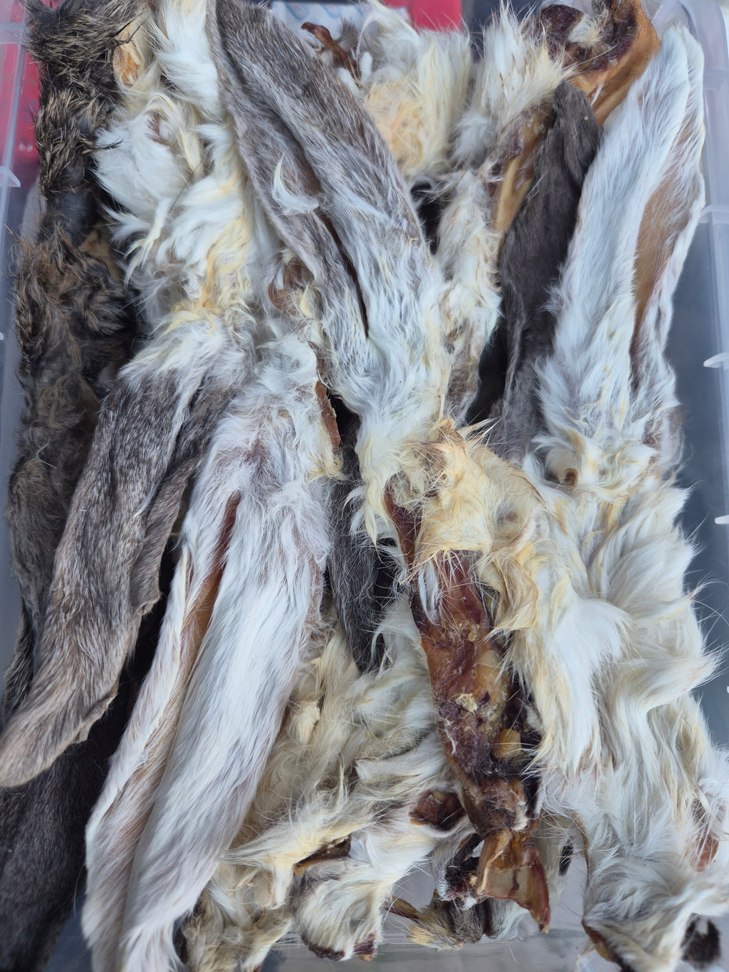 Fur on Rabbit ears all natural dog chew
